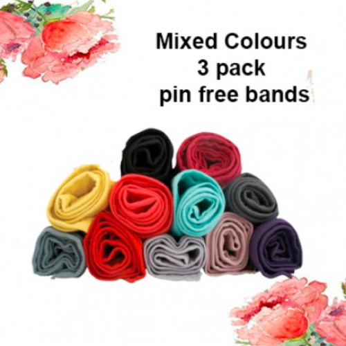 3 pack mix pin free bands - (HS005)