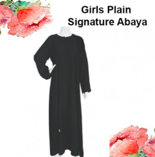 Girls plain signature abaya (HA006) -(Sizes 18-30)