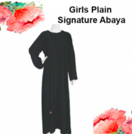 Girls plain signature abaya (HA006) - (Sizes 44 - 48) - SOLD OUT 