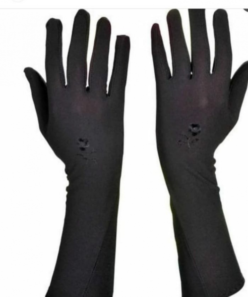 Ladies black gloves - (HJ023)