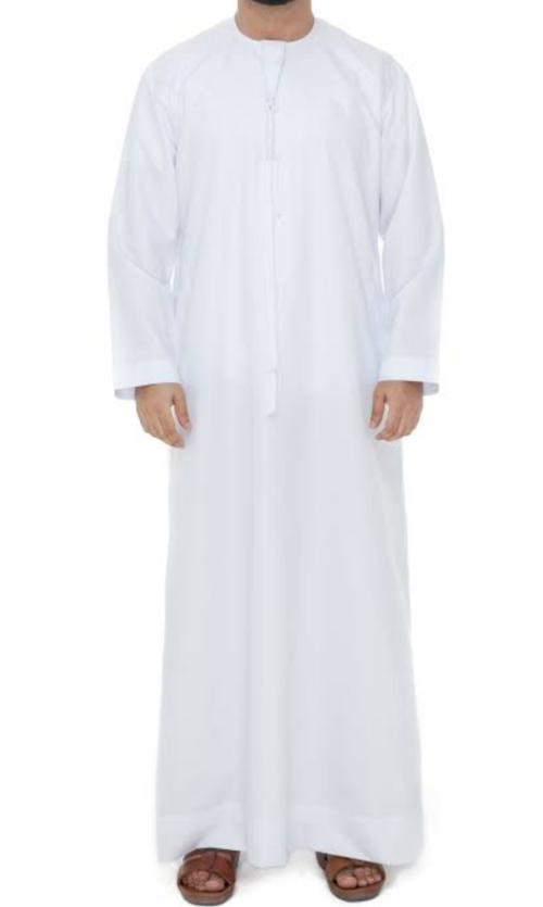 Mens Emirati Kandura Kurta - White &amp; Colour [HM054] 