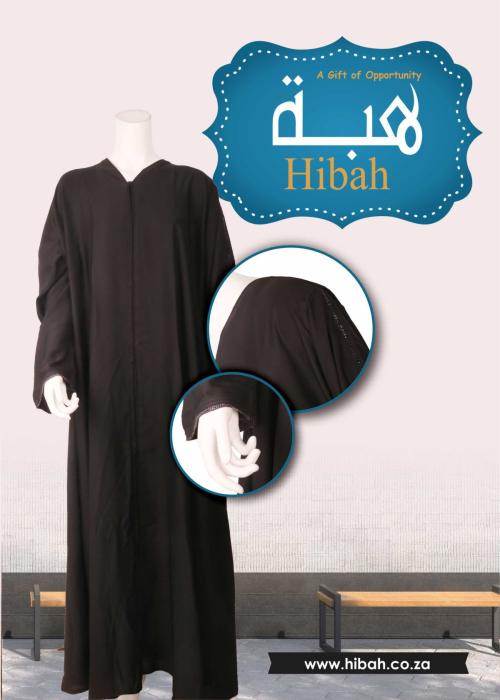 Pleat Sleeve Black Stone trim Abaya - Limited Edition - HA117 ( SOLD OUT) 