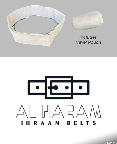 Velcro Ihraam Belt (White ) (SOLD OUT) [HL364]