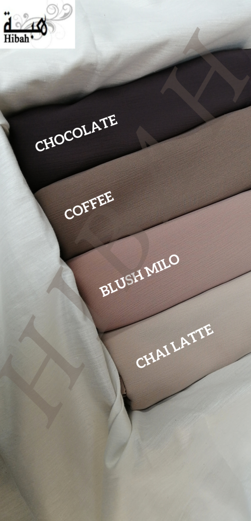 Crinkle Chiffon Scarves (Brown Shades) [HS297]