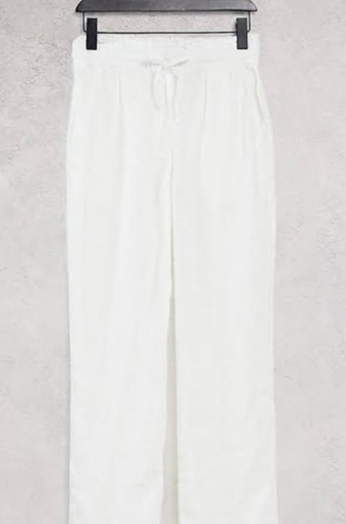 Cotton /Polyester Viscos mix  -  Off White Pants (HA243)