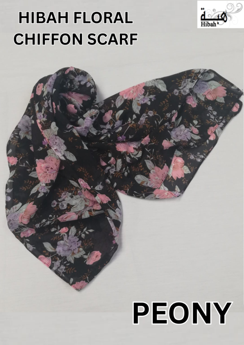 FLORAL CHIFFON SCARF - HS308 