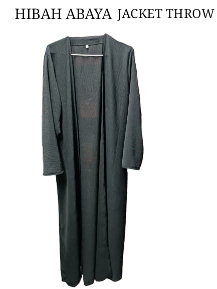 Plain Black Abaya Jacket Throw - HA229A